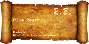 Riba Beatrix névjegykártya